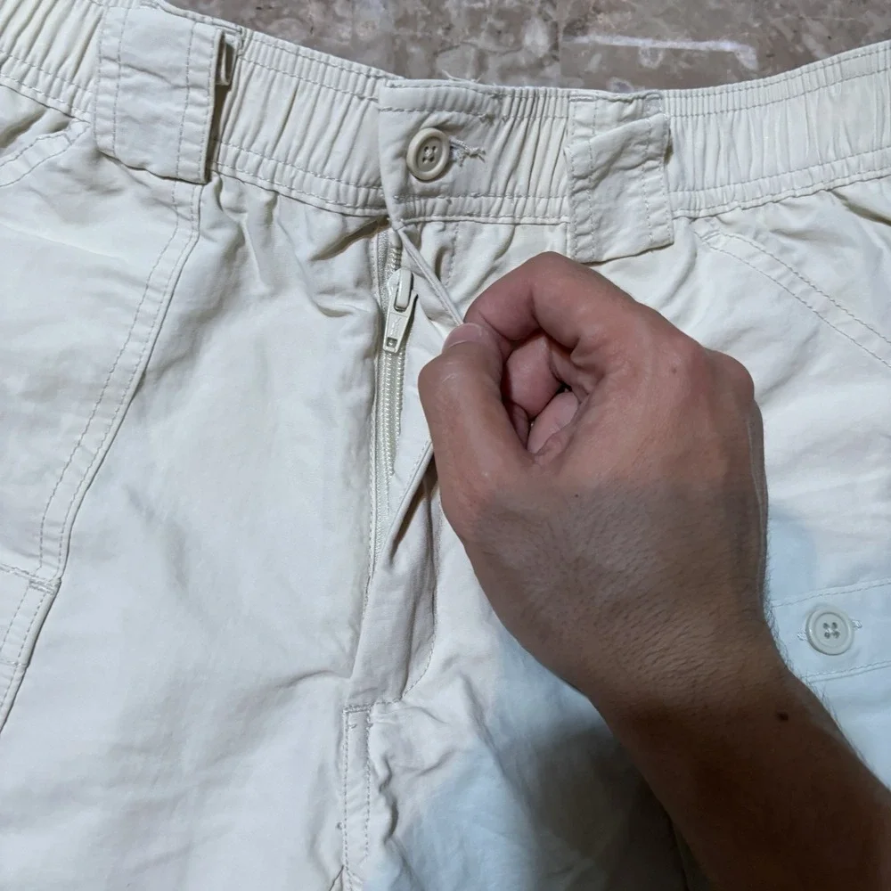 AFTCO Fishing Shorts Mens 30 Tan Elastic Waist Cargo UPF Nylon Performance